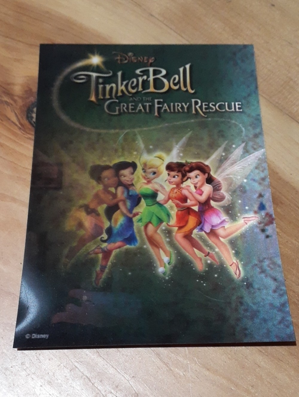 Disney Movie Club 3D Lenticular LIthograph Art Card Tinkberbell Fairy Rescue